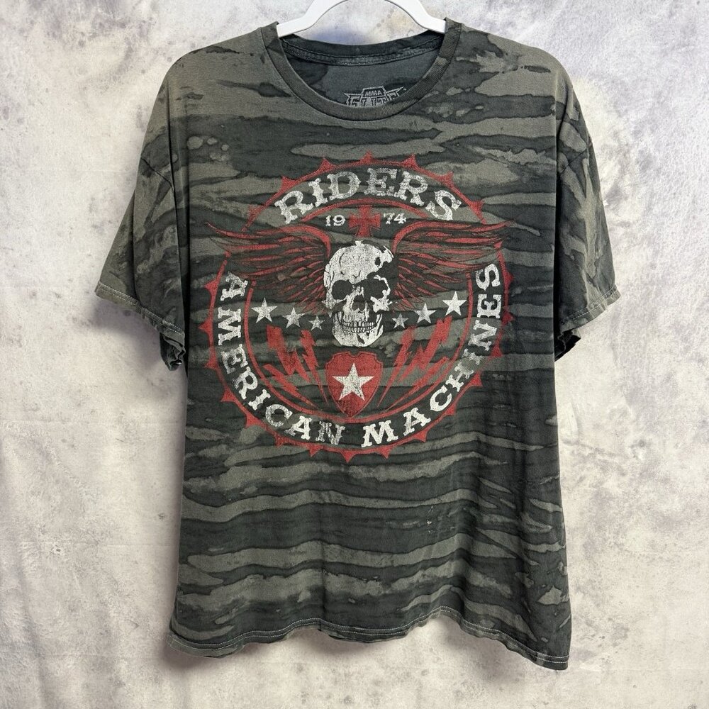 MMA Elite T Shirt Mens XL 23x27.5 Riders American Machines Y2K Biker Grunge